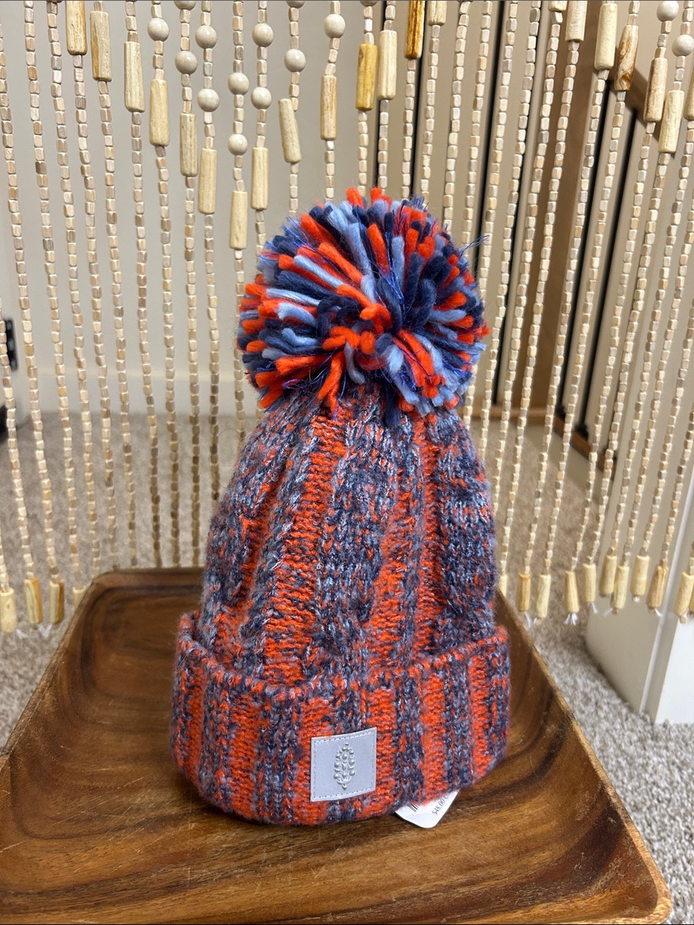 FP Movement by Free People Orange & Blue Pom Beanie - Picture 4 of 11